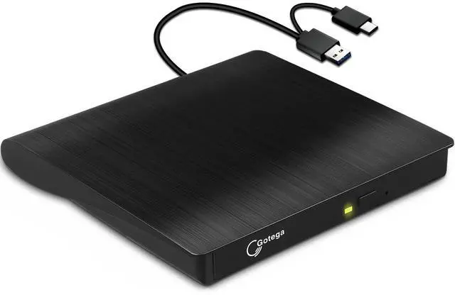 Main image of External CD/DVD Drive for Laptop, Portable CD DVD Player, USB 3.0 C, Black