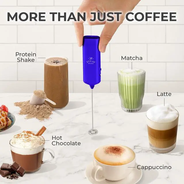 Alt view image 4 of 7 - Mini & Mighty Milk Frother Wand Powerful Handheld Coffee Frother, Battery Operated Drink Mixer Compact Pocket Size Detachable Whisk for Latte, Cappuccino, Matcha, Hot Chocolate
