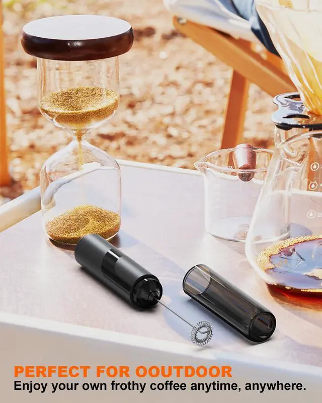 Alt view image 6 of 7 - Electric Milk Frother Handheld Foam Maker, Black
