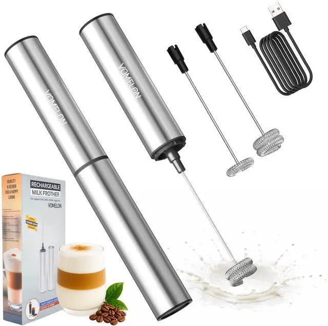 Main image of Rechargeable Milk Frother Battery Operated,2-Speed Portable Travel Frother,Electric Milk Foamer Coffee Frother for Latte, Cappuccino, Hot Chocolate Drink Mixer with Double Mini Whisks and USB Cable