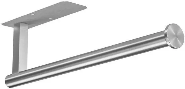 Main image of Paper Towel Holder Under Cabinet No Drilling, Self Adhesive Paper Towel Holder Wall Mount for Kitchen Rack, Under Counter Napin Holder No Drill, RV, 304 Stainless Steel, Silver