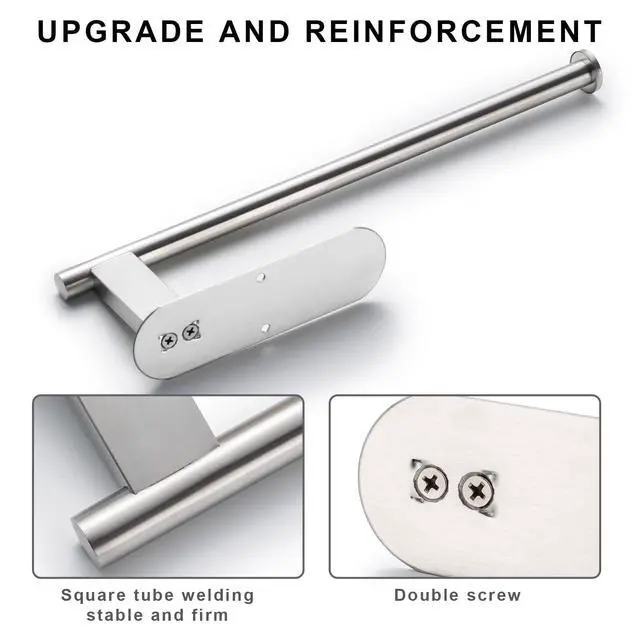 Alt view image 2 of 6 - Paper Towel Holder,SUS304 Stainless Steel Paper Towel Holder Under Cabinet