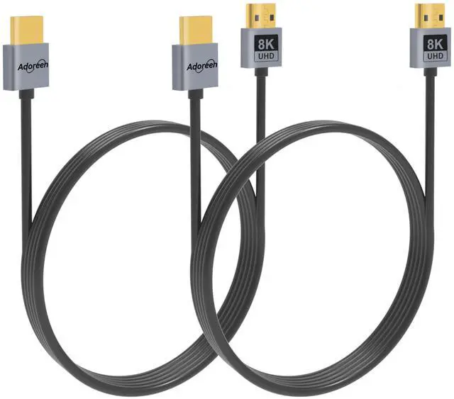 Main image of Certified Ultra Thin 8K HDMI 2.1 Cable 3 FT/2 Pack, 8K@60Hz 4K@120Hz 48Gbps High Speed Slim Soft Low-Profile HDMI Cord, eARC, HDCP, Dolby, HDR10 for Gaming PS5 Xbox Apple HDTV Monitor Camera