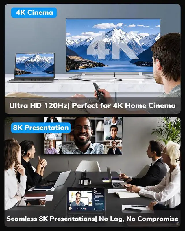 Alt view image 7 of 7 - 10K 8K 4K HDMI Cable 6FT 3-Pack, Ultra High Speed HDMI Braided Cord, Supports 4K/120Hz, 8K/60Hz, 48Gbps DTS:X, HDCP 2.2 & 2.3, HDR 10, HDMI 2.1 Cable