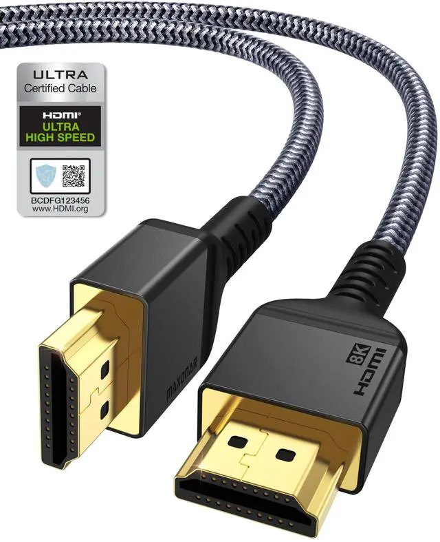 Main image of 8K HDMI Cable PS5 3FT (Certified) Ultra High Speed HDMI® Cable 48Gbps 8K60 4K120 144Hz RTX 3090 eARC HDR HDCP 2.2&2.3 Compatible with PlayStation 5, Xbox Series X, Roku/Fire/Sony/LG TV