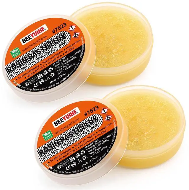 Main image of 2 Jar Rosin Solder Flux, Flux for Soldering for SMD BGA LED PCB IC CPU Electronic Repair & Soldering (1.41oz/40g in a Jar)