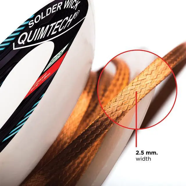 Alt view image 2 of 7 - Solder Wick Braid Copper Wire with flux 10 ft.(3M) Length X 2.5mm Width I Desoldering Wire I Solder Sucker I Solder Remover I Soldering Iron I Solder Braid for Circuit Board (1pcs)