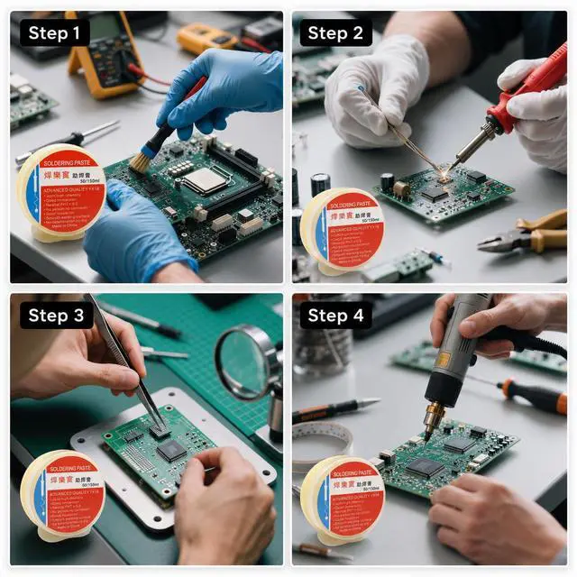 Alt view image 4 of 5 - Soldering Flux, Rosin Flux,Soldering Paste,Solder Flux, Lead-free and No Clean Flux for Chip PCB Motherboard,Electronics,Mobile Phone, Home Appliance Welding (3pcs 32g)