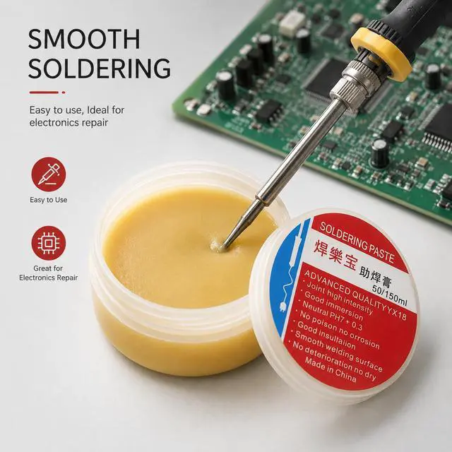 Alt view image 5 of 5 - Soldering Flux, Rosin Flux,Soldering Paste,Solder Flux, Lead-free and No Clean Flux for Chip PCB Motherboard,Electronics,Mobile Phone, Home Appliance Welding (3pcs 32g)