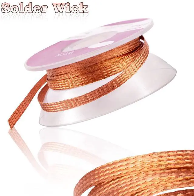 Alt view image 4 of 6 - 2 Pack 19.6Ft Solder Wick, No-Clean Solder Braided Wick Desoldering Wick For Solder Removal Tool, 0.1 Inch Width 3m Length for Each