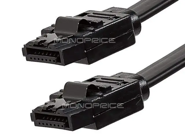 Alt view image 2 of 3 - 18inch SATA 6Gbps Cable w/Locking Latch - Black