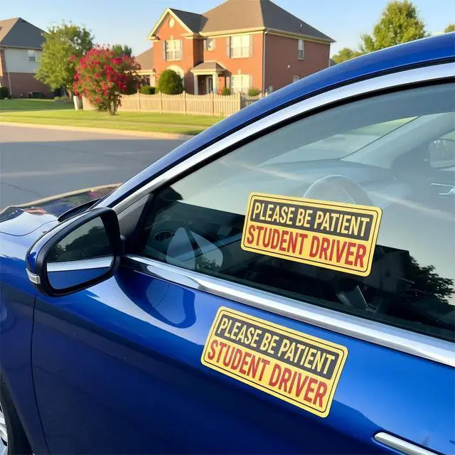 Alt view image 4 of 6 - 2 Pack Non-Magnetic Removable Vinyl Student Driver Sticker