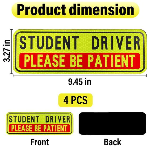 Alt view image 2 of 7 - 4 PCS Student Driver Magnet for Car, New Driver Magnet for Car