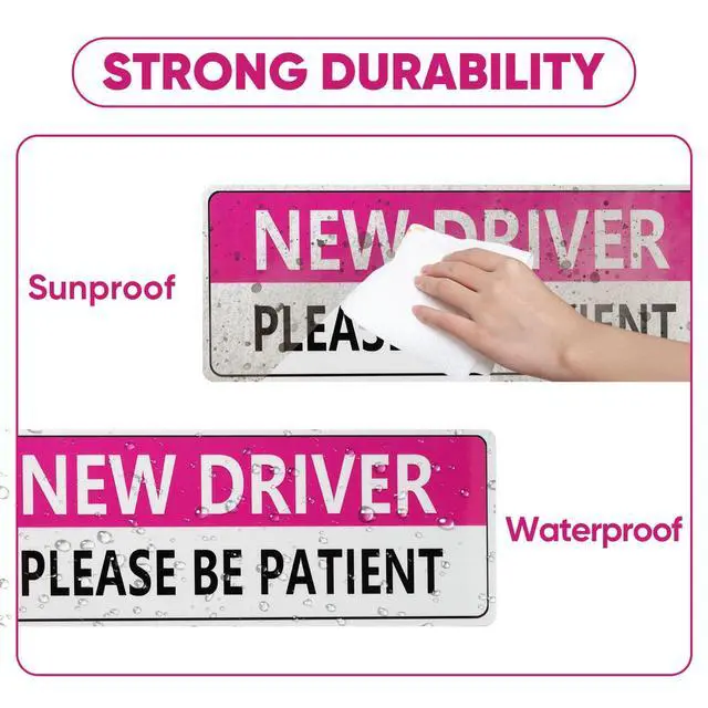 Alt view image 6 of 7 - 3 Pack Student Driver Magnet for Car, Reflective New Driver Sticker, Please Be Patient Magnetic Sign for Beginner Drivers Safety, Removable Bumper Magnet for Women & Teens