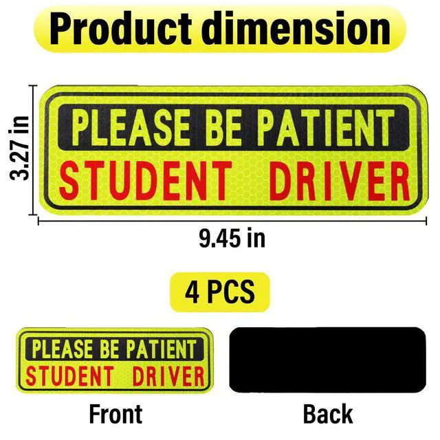 Alt view image 2 of 7 - 4 PCS Student Driver Magnet for Car, New Driver Magnet for Car
