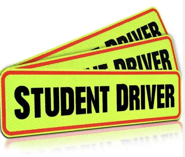 Main image of 3pcs Student Driver Magnet XL Reflective Safety Sign, Reusable Car Warning for New Drivers, HD Weatherproof & Removable with 300ft Night Visibility (3 Pack 12x3)