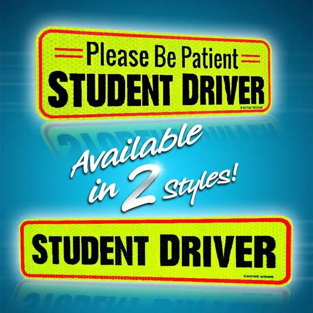 Alt view image 7 of 7 - Student Driver Car Magnet Set of 3 - Reflective 10 Inch Magnetic Signs for Cars - New Driver Magnet for Vehicle - Student Drivers Sticker for Car Safety and Visibility