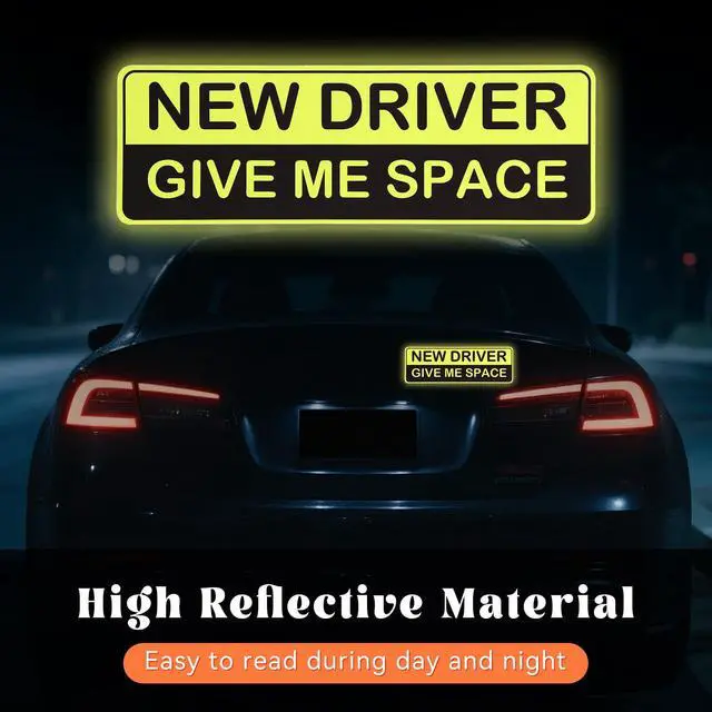 Alt view image 4 of 7 - 3 Pcs New Driver Magnets, Magnetic New Driver Stickers for Car, Reflective Student Driver Magnet for Bumper, Removable Magnet Car Safety Sign for Novice Rookie Driver