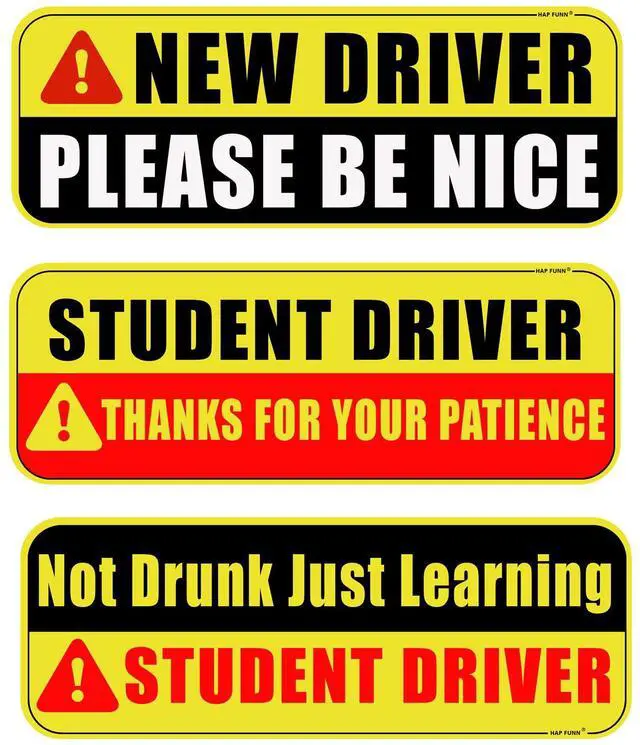 Main image of Large Student Driver Magnet for Car,3 PCS New Driver Magnet Sticker Sign