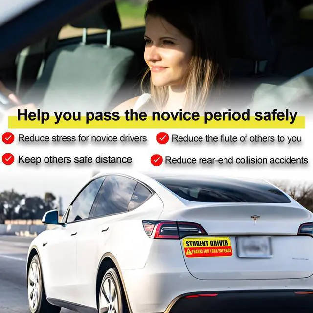 Alt view image 4 of 6 - Large Student Driver Magnet for Car,3 PCS New Driver Magnet Sticker Sign