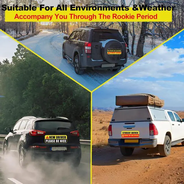 Alt view image 6 of 6 - Large Student Driver Magnet for Car,3 PCS New Driver Magnet Sticker Sign