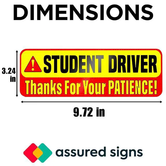 Alt view image 2 of 7 - Student Driver Magnet for Car, 3-Pack, 9.72" x 3.24", Premium