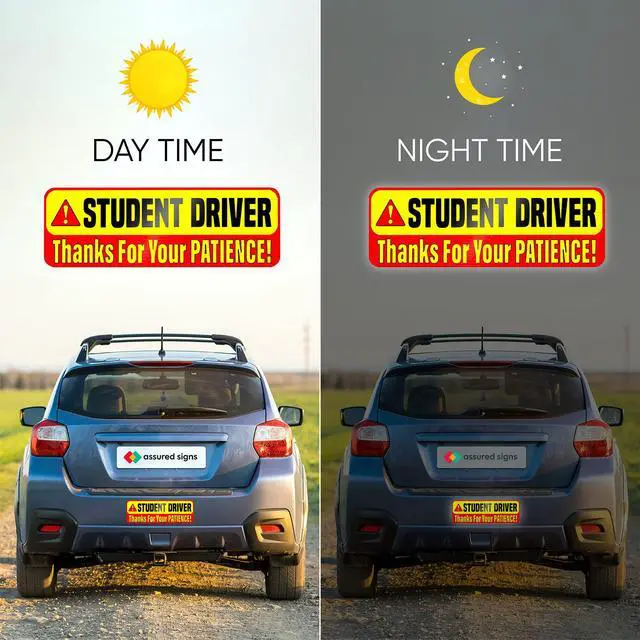 Alt view image 5 of 7 - Student Driver Magnet for Car, 3-Pack, 9.72" x 3.24", Premium