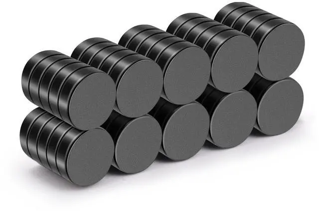 Main image of Small Rare Earth Refrigerator Magnets, 50Pcs 10x3mm Black