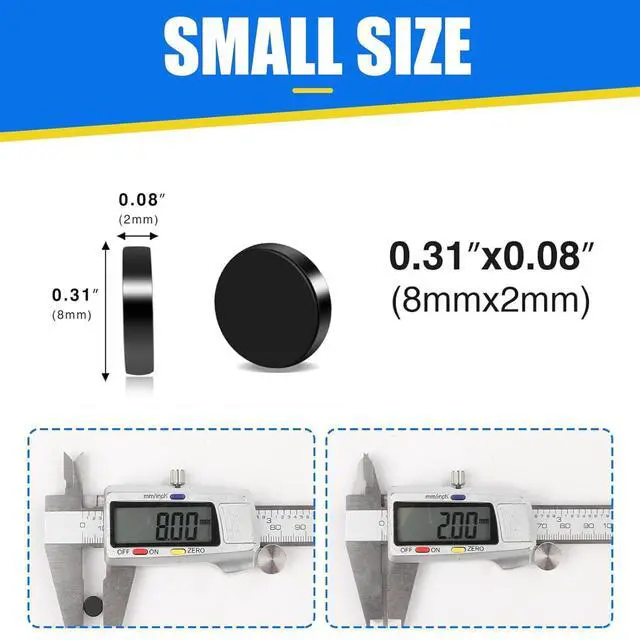 Alt view image 2 of 6 - Small Strong Magnets, 8x2mm Rare Earth Magnet, 50Pcs, Black