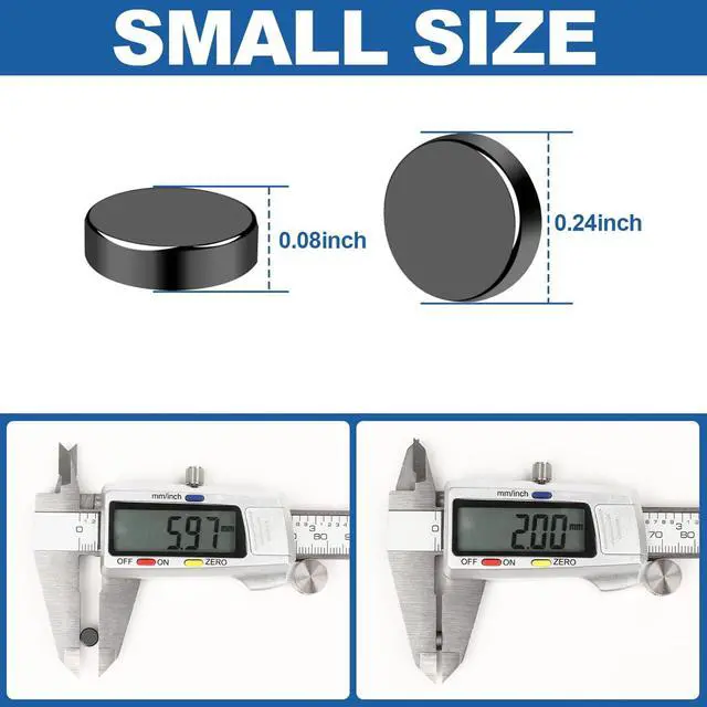 Alt view image 2 of 6 - 150Pcs Strong Round Rare Earth Magnets, 6x2mm Black