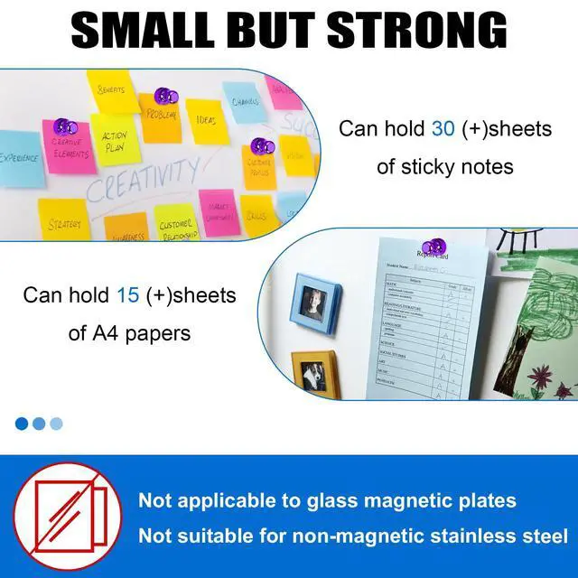 Alt view image 5 of 7 - Fridge Magnets 20Pcs, Magnet for Refrigerator Whiteboard, Purple