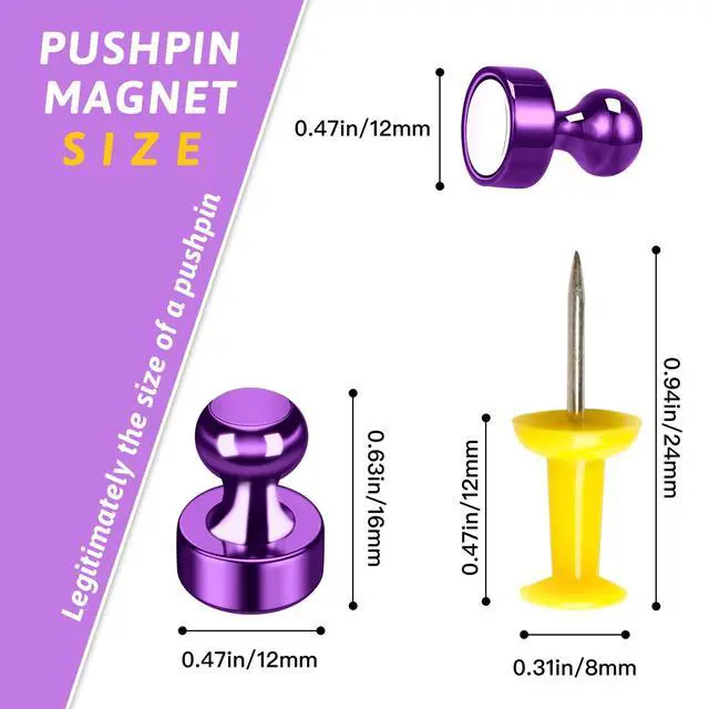 Alt view image 2 of 7 - 20Pcs Purple Refrigerator Magnets Cute Fridge Magnets Adults Small Strong Magnet for Whiteboards,Locker,Classroom,Purple Kitchen Accessories,Office Decor