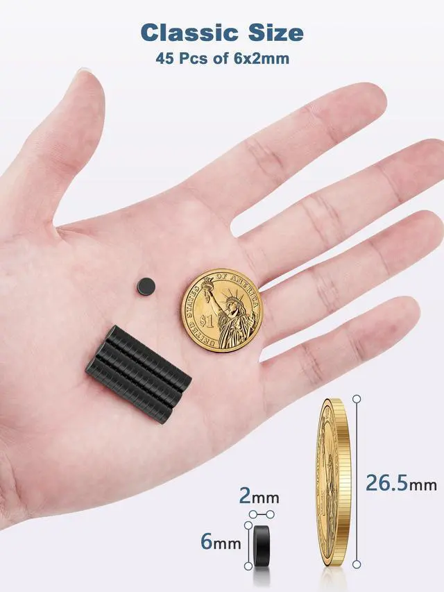 Alt view image 2 of 7 - 45 Pcs Refrigerator Magnets, 6x2mm Small Round Fridge Magnets