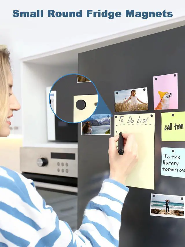 Alt view image 3 of 7 - 45 Pcs Refrigerator Magnets, 6x2mm Small Round Fridge Magnets