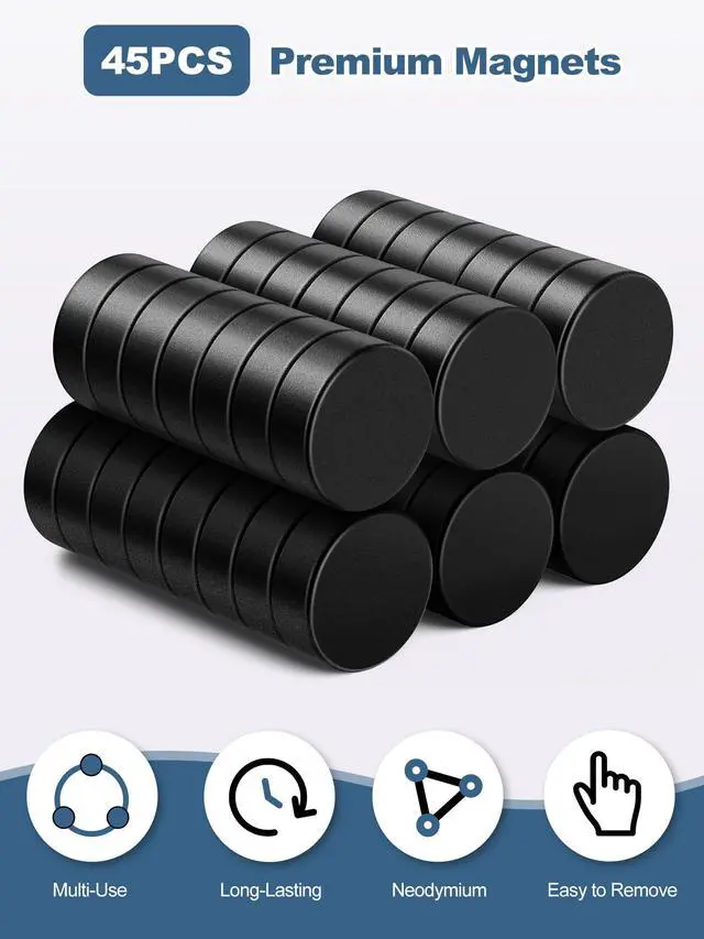 Alt view image 5 of 7 - 45 Pcs Refrigerator Magnets, 6x2mm Small Round Fridge Magnets