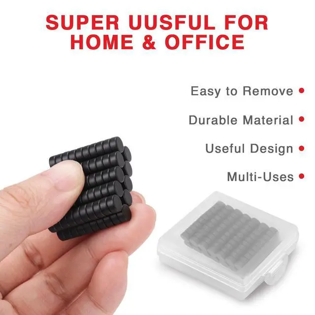 Alt view image 5 of 7 - Small Black 6x3mm Round Tiny Neodymium Magnets, 45 Pcs