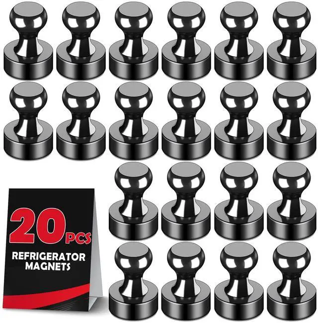 Main image of Fridge Magnets 20Pcs, Magnet for Refrigerator Whiteboard, Black