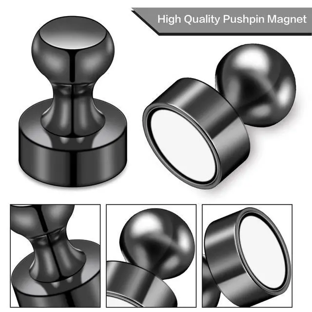 Alt view image 5 of 7 - Fridge Magnets 20Pcs, Magnet for Refrigerator Whiteboard, Black