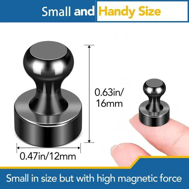 Alt view image 3 of 7 - Fridge Magnets 18Pcs, Magnet for Refrigerator Whiteboard, Black