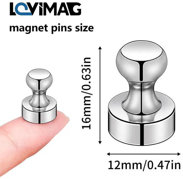 Alt view image 2 of 7 - Fridge Magnets 12Pcs, Magnet for Refrigerator Whiteboard, Silver