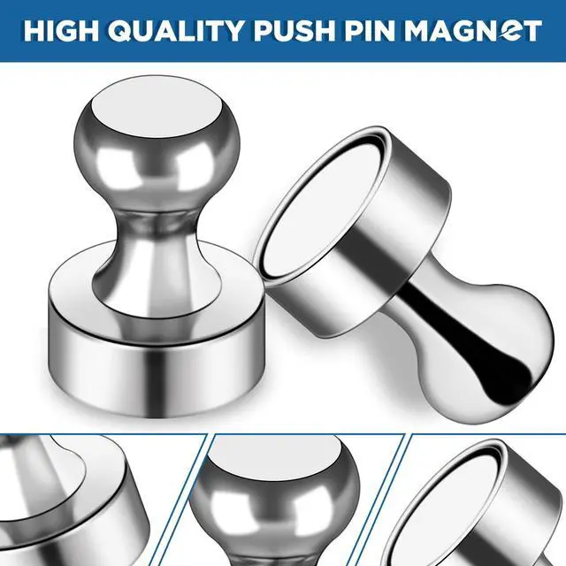 Alt view image 4 of 7 - Fridge Magnets 12Pcs, Magnet for Refrigerator Whiteboard, Silver
