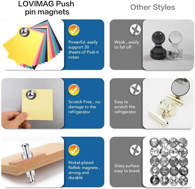 Alt view image 5 of 7 - Fridge Magnets 12Pcs, Magnet for Refrigerator Whiteboard, Silver