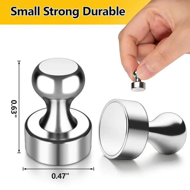Alt view image 2 of 7 - 24 Pcs Fridge Magnets, Refrigerator Magnets, Small Strong Magnets, Whiteboard Magnets for Fridge, Magnetic Push Pins for Locker, Kitchen Decor and Accessories, Office, Classroom Organization