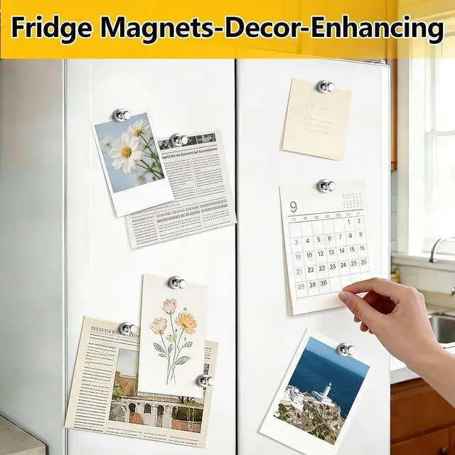 Alt view image 4 of 7 - 24 Pcs Fridge Magnets, Refrigerator Magnets, Small Strong Magnets, Whiteboard Magnets for Fridge, Magnetic Push Pins for Locker, Kitchen Decor and Accessories, Office, Classroom Organization