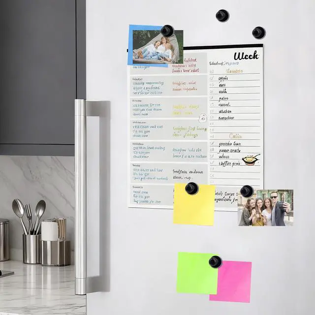 Alt view image 4 of 6 - 24 Pack Black Whiteboard Magnets 12 x 16mm Push Pin Magnet, Strong Magnets, Round Small Magnets for Refrigerator, Curtain Magnets, Magnetic Clips, Neodymium Magnets