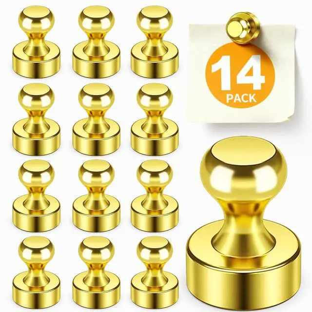 Main image of Fridge Magnets, Refrigerator Magnets for Pictures, 14 Pack, Gold