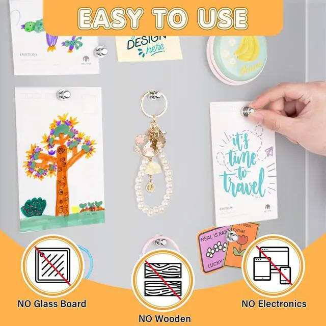 Alt view image 3 of 6 - 12Pcs Strong Magnets for Whiteboard, Fridge Magnets Adults, Refrigerator Magnets, Magnet Fridge, Small Strong Magnets for Kitchen, Office, Classroom, Locker