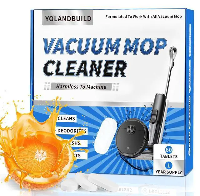 Main image of Floor Cleaning Solution Tablet,Compatible with Tineco, Deep Cleans for Multiple Hard Floors, Suitable With All Robot Vacuums with Mopping and Cordless Wet/Dry Vacuum Mop Cleaner-60 Pack,Orange Scent