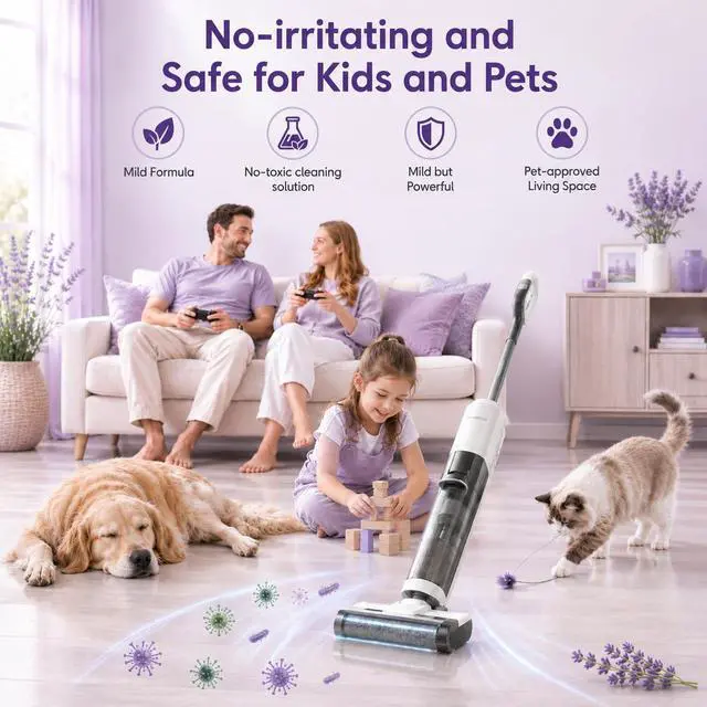 Alt view image 6 of 7 - Floor Cleaning Solution Compatible with Tineco Cleaning Solution, Residue & Streak Free, Suitable for All Robot Vacuum Cleaners and Wireless Wet Dry Dual-Use Vacuum Cleaners (Original flavor+Lavender)