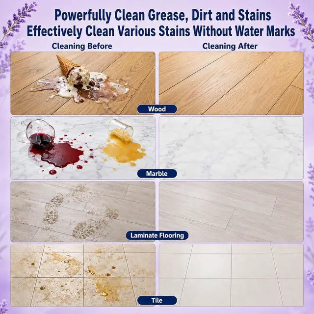 Alt view image 7 of 7 - Floor Cleaning Solution Compatible with Tineco Cleaning Solution, Residue & Streak Free, Suitable for All Robot Vacuum Cleaners and Wireless Wet Dry Dual-Use Vacuum Cleaners (Original flavor+Lavender)